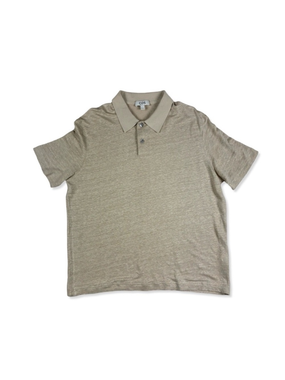 COS Beige 100% Linen Polo Shirt